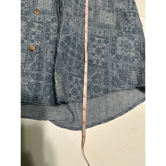 Tenth & Ocean Washable Linen Topical Short Sleeve Button Down Shirt Men's XL - Picture 6 of 8